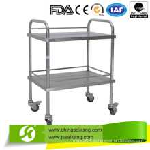 Medical Hospital Edelstahl 2-Schicht Trolley (CE / FDA / ISO)